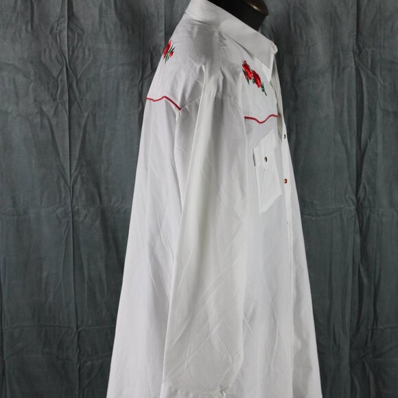 Western Shirt - Stitched Rose Pattern by Ely Gentlemen - Men's 2XL - Picture 11 of 12